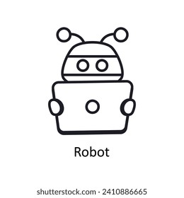 Robot vector filled outline doodle Design illustration. Symbol on White background EPS 10 File