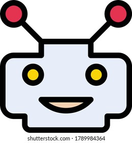 robot vector flat color icon 
