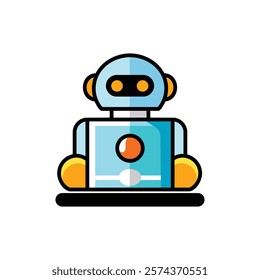 robot vector flat color icon