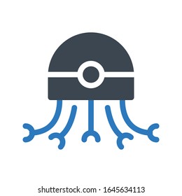 icono de color de glifo vector robot 