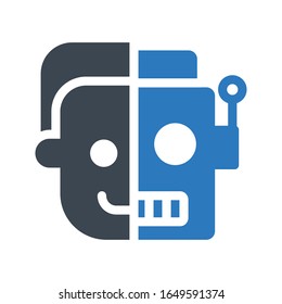 icono de color de glifo vector robot 