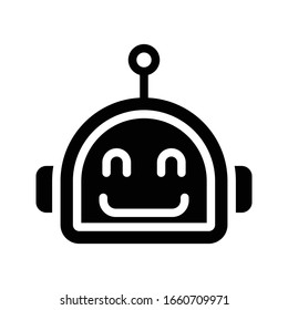 robot vector glyph color icon 