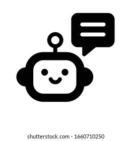 robot vector glyph color icon 