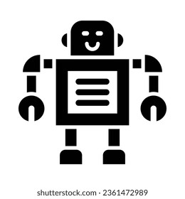 Robot Vector Glyph Icon For Personal And Commercial Use.
