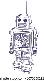 Robot vector hand drawn