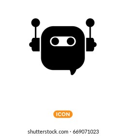 Robot Vector Icon. Chat Bot Symbol
