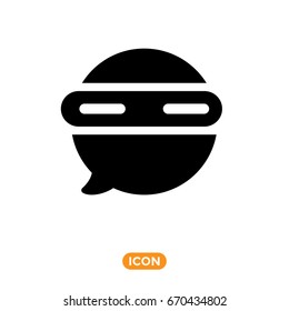 Robot Vector Icon. Chat Bot Symbol. Android Symbol in flat style