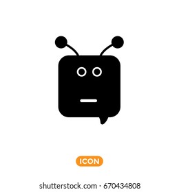 Robot Vector Icon. Chat Bot Symbol. Android Symbol in flat style