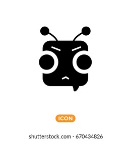 Robot Vector Icon. Chat Bot Symbol. Android Symbol in flat style
