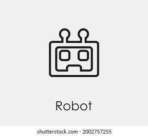 Robot vector icon. Editable stroke. Symbol in Line Art Style for Design, Presentation, Website or Apps Elements, Logo. Pixel vector graphics - Vector