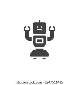 Robot vector icon. filled flat sign for mobile concept and web design. Robot glyph icon. Symbol, logo illustration. Vector graphics