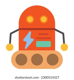 Robot Vector Icon Flat Style