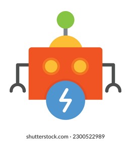 Robot Vector Icon Flat Style