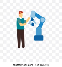 Robot vector icon isolated on transparent background, Robot logo concept