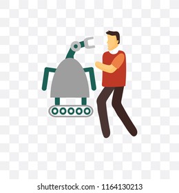 Robot vector icon isolated on transparent background, Robot logo concept