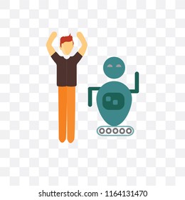 Robot vector icon isolated on transparent background, Robot logo concept