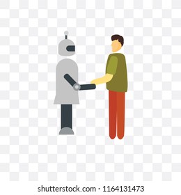Robot vector icon isolated on transparent background, Robot logo concept