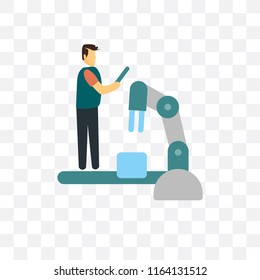 Robot vector icon isolated on transparent background, Robot logo concept