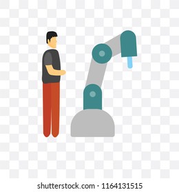 Robot vector icon isolated on transparent background, Robot logo concept