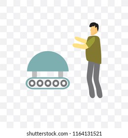 Robot vector icon isolated on transparent background, Robot logo concept