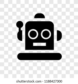 Robot vector icon isolated on transparent background, Robot transparency logo concept