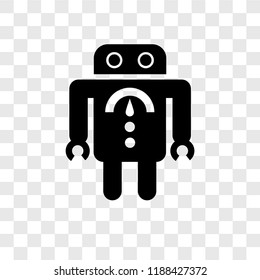 Robot vector icon isolated on transparent background, Robot transparency logo concept