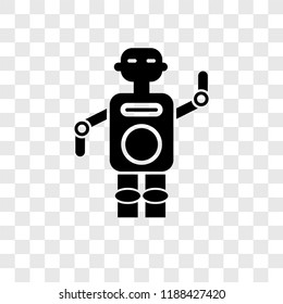 Robot vector icon isolated on transparent background, Robot transparency logo concept