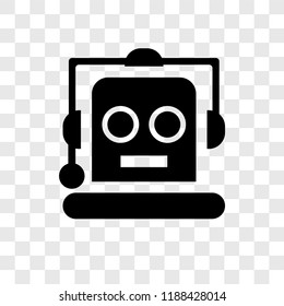 Robot vector icon isolated on transparent background, Robot transparency logo concept