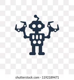 Robot vector icon isolated on transparent background, Robot transparency concept can be used web and mobile