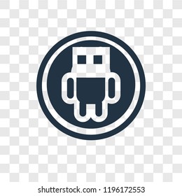 Robot vector icon isolated on transparent background, Robot transparency logo concept