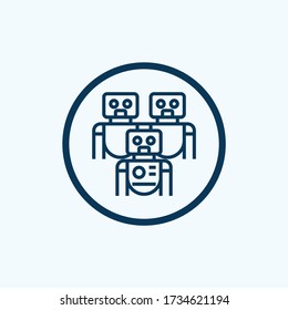 Robot-Vektor-Symbol auf weißem Hintergrund. Roboter Ikone im modernen Design Stil. Robot Vektor Symbol beliebt und einfache flache Symbol für Web und Grafik, mobile App, Logo. 