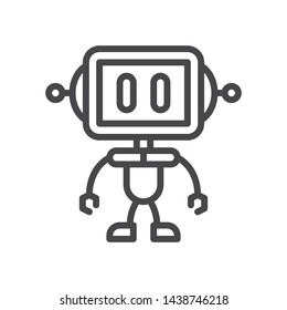 Robot vector icon, simple robot sign.