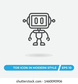 Robot vector icon, simple robot sign.