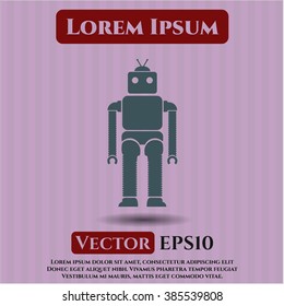 Robot vector icon or symbol