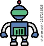 Robot  Vector Icon which is suitable for commercial work and easily modify or edit it
