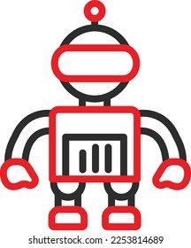 Robot  Vector Icon which is suitable for commercial work and easily modify or edit it
