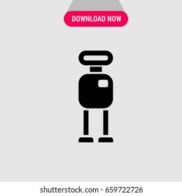 Robot vector icon,The black thin robot symbol. Simple, modern flat vector illustration for mobile app, website or desktop app  