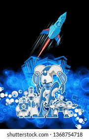 Robot, ilustración vectorial