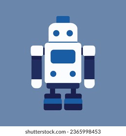 Robot vector illustration, flat cute robot vector character icon mascot vector art, kids illustration
