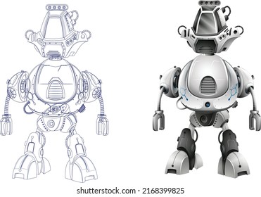 Robot Vector Illustration Robot Hand Sketch Stock Vector (Royalty Free