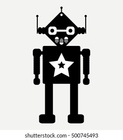 robot vector illustration, icon, flat illustration isolated on white background