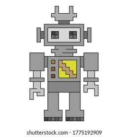 Robot, vector illustration. Isolated on white background.	
