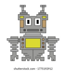 Robot, vector illustration. Isolated on white background.	
