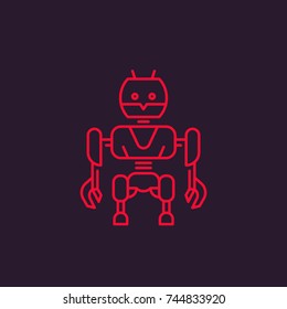 robot vector illustration, linear style