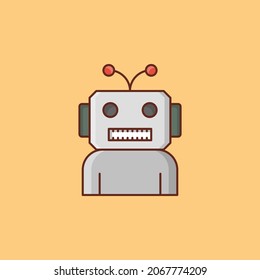 ilustración del vector robot en un fondo transparente. Símbolos de calidad superior.Icono de color plano de línea vectorial para el concepto y el diseño gráfico.