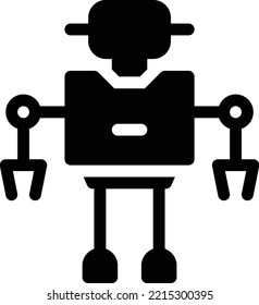 ilustración del vector robot en un fondo transparente. Símbolos de calidad superior. Iconos vectoriales de glifos para diseño de conceptos y gráficos. 

