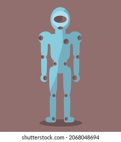 Robot vector isolated illustration on plain background.