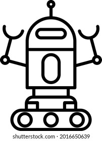 Robot Vector Line Icon Design 
