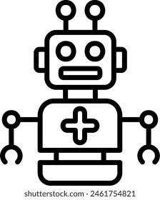 Robot Vector Line Icon Design