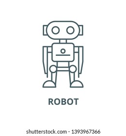 Robot vector line icon, linear concept, outline sign, symbol